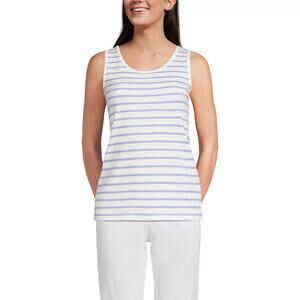 Lands End Tank Womens Size M Purple and White‎ Striped Pullover Tank Top NWT!